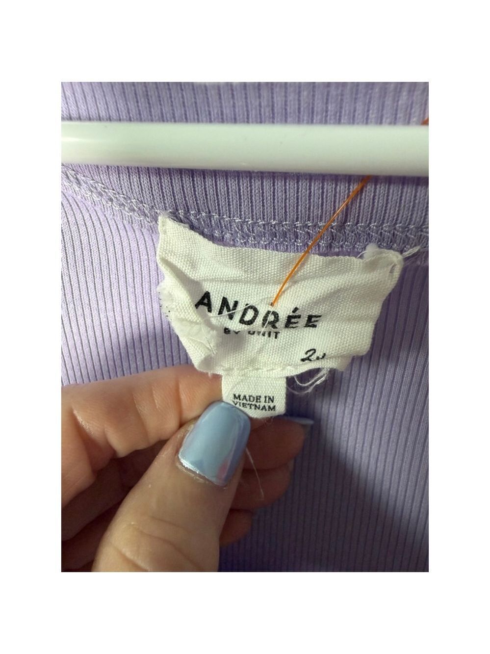 Andree by Unit Purple Ribbed Tank Top 2X - Picture 3 of 5